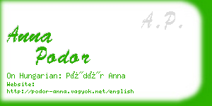 anna podor business card